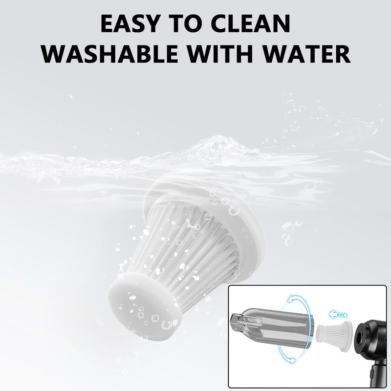 HRYCF Handheld Vacuum,Car Vacuum Cleaner,4-in-1 20000PA High Power Portable Rechargeable Vacuum Cleaner with Brushless Motor, Small Handheld Vacuum & Air Blower & Pump-Black - Image 4